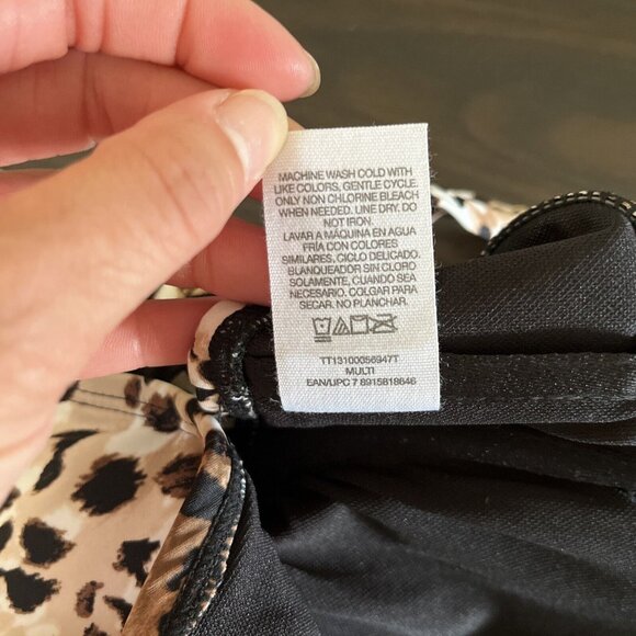 3 For $10 NWT Time And Tru Womens Medium Cheeta Print Bikini Top Spaghetti Strap - Picture 4 of 4